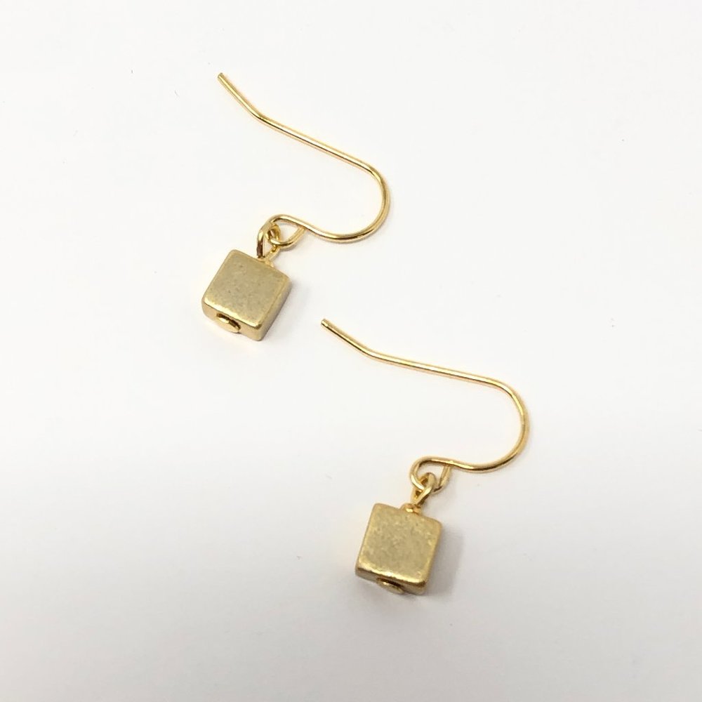 Gold Bead Drop Earrings